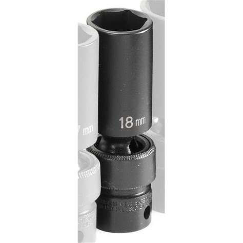 38 Inch Deep Universal Impact Swivel Socket 19mm Grey Pneumatic