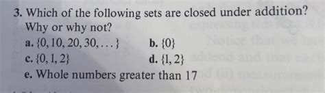 Solved 3 Which Of The Following Sets Are Closed Under