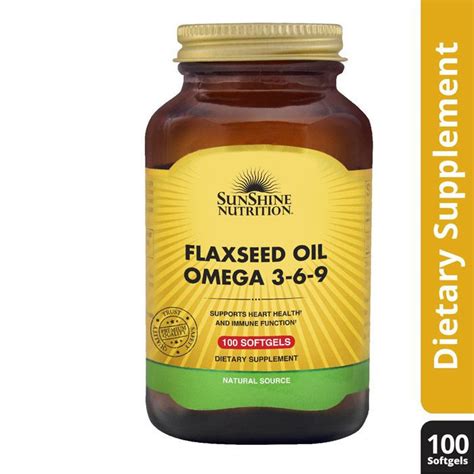 Buy Sunshine Nutrition Organic Flaxseed Oil Omega 3 6 9 100 Softgel Online At Best Price In The