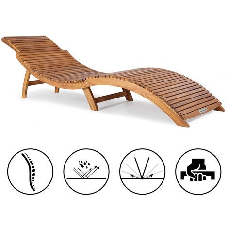 Casaria Ergo Sun Lounger Fsc Certified Acacia Wood Ergonomic Design