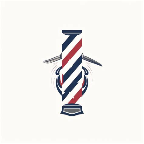 Premium Photo Classic Cuts A Minimalist Barber Pole And Scissors Logo