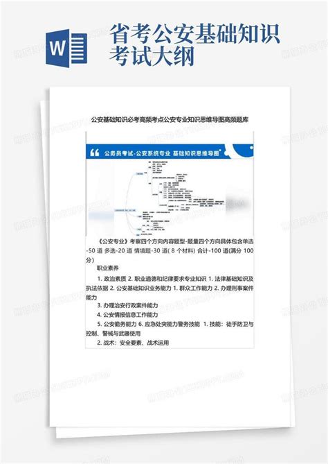 公安基础知识必考高频考点公安专业知识思维导图高频题库word模板下载编号qepnaxjd熊猫办公