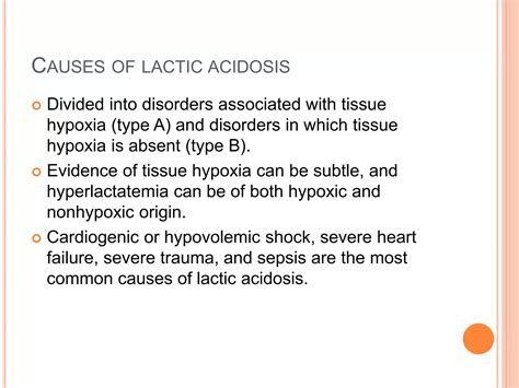 Lactic Acidosis An Update Ppt