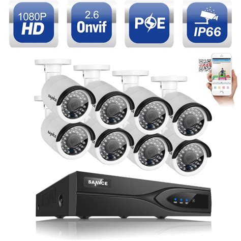 SANNCE 8CH 1080P POE NVR 2 0MP CCTV System Security 8pc 3000TVL POE IP