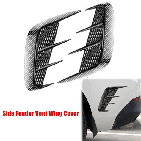 1 Pair Carbon Fiber Style Car Front Side Fender Vent Air Wing Cover