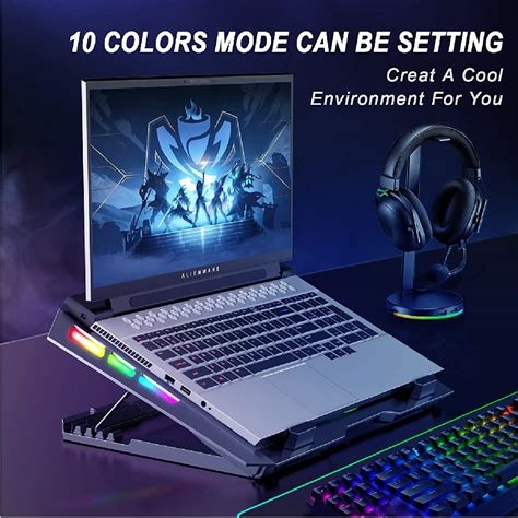 Cooler Para Laptop Gamer 5 Ventiladores RGB Ice Coorel A13