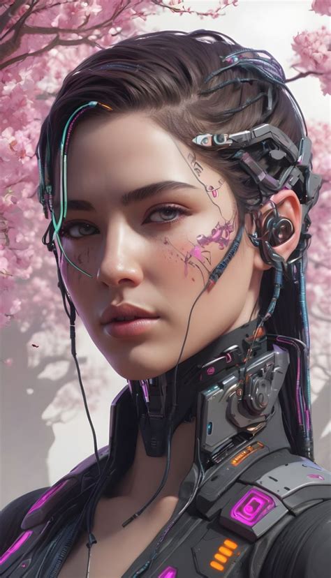 Cyberpunk Female Portrait In 2024 Cyberpunk Female Portrait Cyberpunk Female