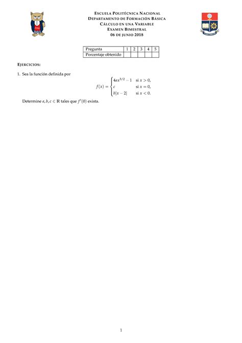 Examen 01 2018 A Algebra Lineales Ejercicios Ejercios Para