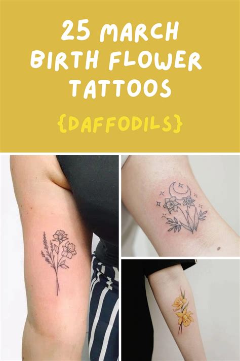 25 March Birth Flower Tattoos {Daffodils} - Tattoo Glee