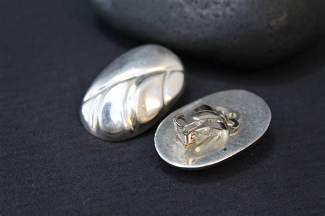 Oval Sterling Silver Clip On Earrings, Sterling Clip Ons, Mexican Sterling Silver Jewelry ...