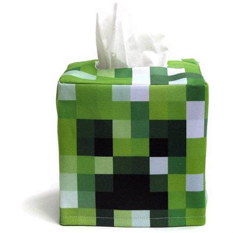 Minecraft Inspired Creeper Cube Tissue Box Cover By Sockmonkeyfun