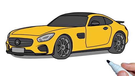 How To Draw A Mercedes Benz Amg Gt S 40 Amt 2017 Step By Step Youtube