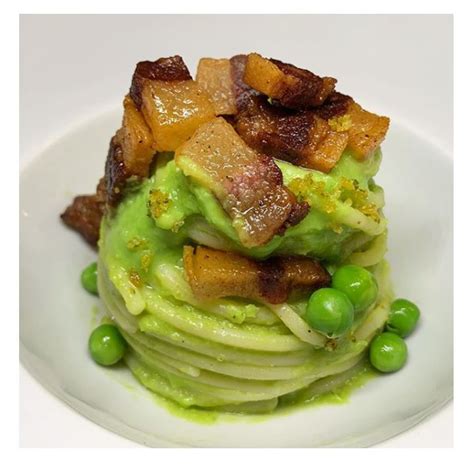 Chitarra Con Crema Di Piselli E Guanciale Una Stella In Cucina