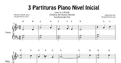 Diegosax 3 Partituras De Piano Nivel Inicial Partitura De Sinfonía Del