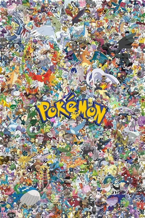 Pokemon Collage All Characters Pikachu Canvas Wall Art Poster ...