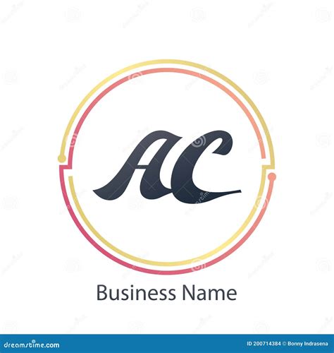 Logo De La Carta Comercial De Logotipo Ac Con Un Estilo Sencillo