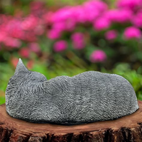 Cute Lying Cat Statue Outdoor Realistic Cat Concrete Cat Sculpture Stone Cat Memorial Statue