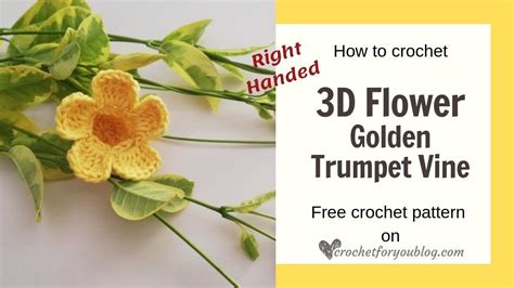 How To Crochet D Flower Golden Trumpet Vine Right Handed Youtube