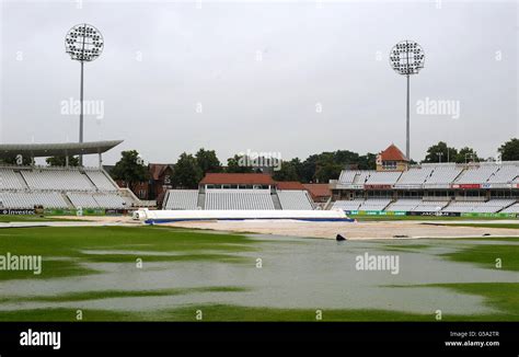 A Water Logged Pitch Trent Bridge Cricket Ground Hi Res Stock