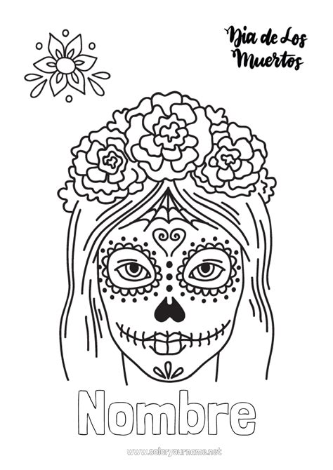 N De Colorear Disfraz Calavera D A De Los Muertos