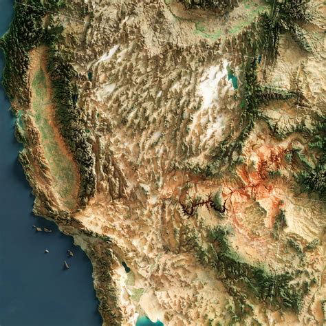 USA (Contiguous) Imagery Shaded Relief – Visual Wall Maps Studio