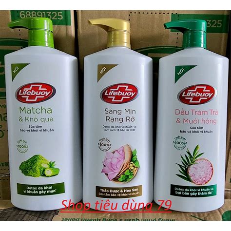 Sữa Tắm Lifebuoy Detox Matcha Khổ Qua Tràm Trà Muối Hồng Than Hoạt