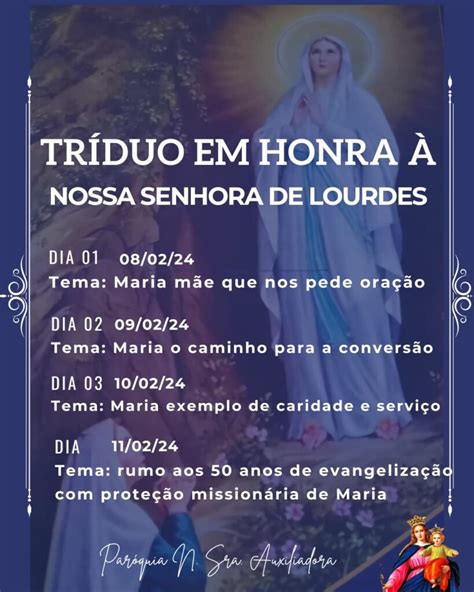 Tr Duo Em Honra Nossa Senhora De Lourdes Auxiliadora