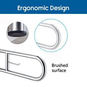 KosmoCare Heavy Duty SS304 Stainless Steel Swing Up Toilet Grab Bar