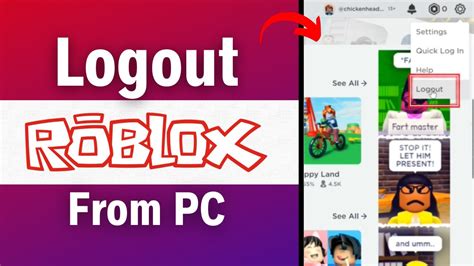 How To Logout Of Roblox Account On Pc Roblox Account Log Outsign Out