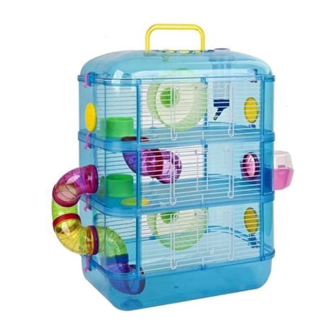 Hamster Cage 3 Story With Tubes For Hamsters And Gerbils Mandw Blue Ebay