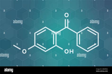 Oxybenzone sunscreen molecule. Skeletal formula Stock Photo - Alamy