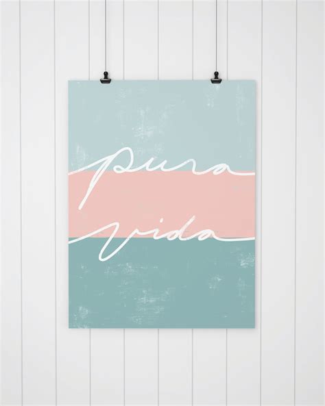 Pura Vida Printable Wall Art Typography Art Boho Beach | Etsy