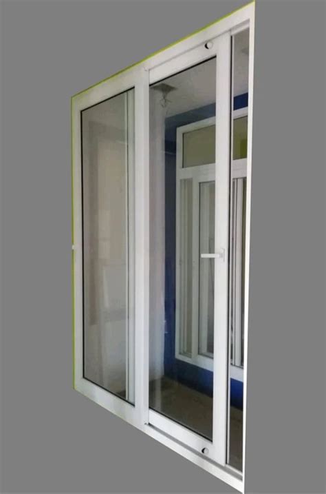 2 Track Toughened Glass White Rectangular UPVC Sliding Window At Rs 550