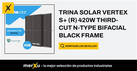 Trina SOLAR VERTEX S R 420W THIRD CUT N TYPE BIFACIAL BLACK FRAME