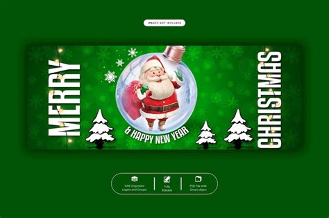 Premium Psd Merry Christmas And Happy New Year Facebook Cover Banner