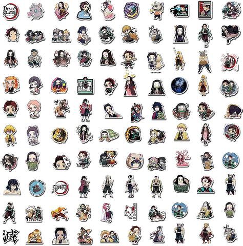 Demon Slayer Stickers 200pcs Kimetsu No Yaiba Stickers Waterproof Vinyl Demon Slayer Merch