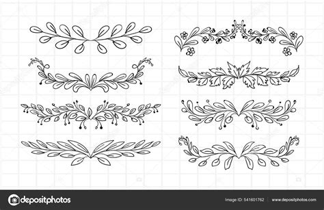 Various Decorative Floral Dividers Set Illustration Stock Vector by ...