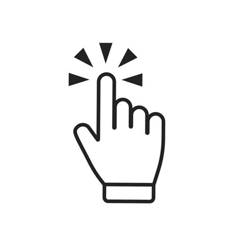 Vector Hand Click Icon In Trendy Outline Style Design Vector Graphic