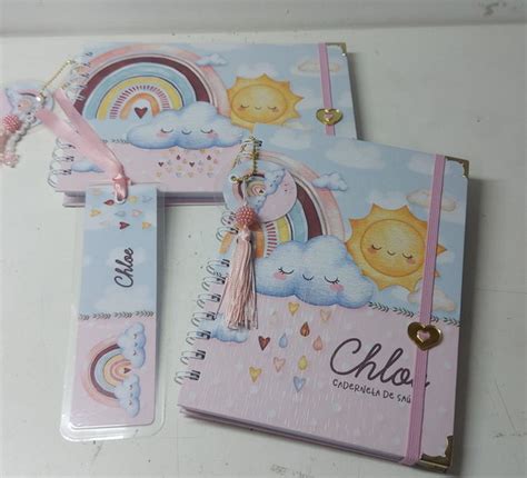 Kit Caderneta E Livro Do Bebe Chuva De Amor Elo7