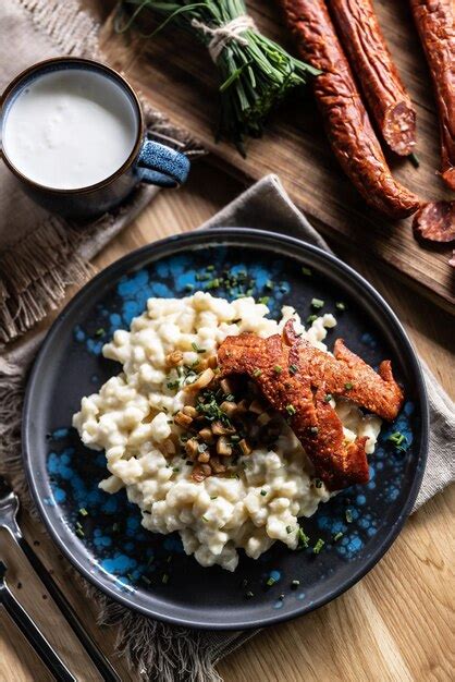 Premium Photo Halusky As Traditional Slovak Potato Gnocchi With Sheep