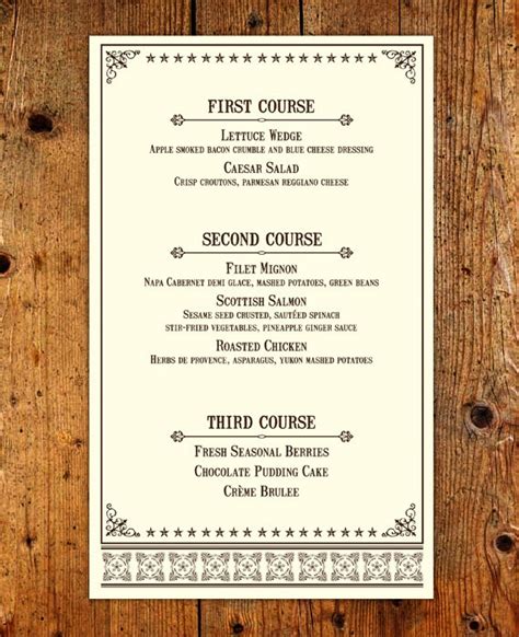 Western Rehearsal Dinner Menu Customized Printable Menu Easy