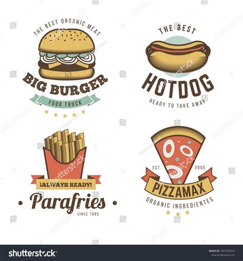 Abstract Colourful Fast Food Logo Design Royalty Free Stock Vector