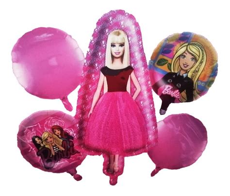 Kit 5 Globos Metálicos Barbie Fiesta Niña Party RED HOT CHILLI PARTY