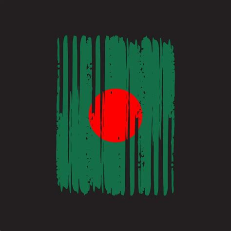 Bangladesh Flag With Brush Strokes Vector Illustration Bangladesh Flag