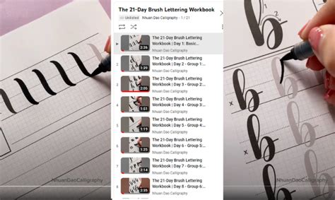 The 21-Day Brush Lettering Workbook | Digital Download | iPad Lettering ...