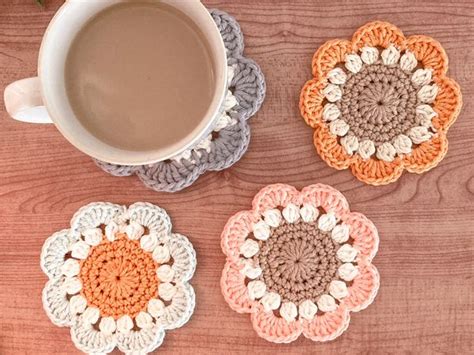 Bulky Flower Coaster Share A Pattern