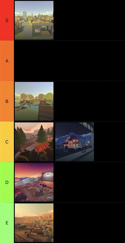 My tier list of the paintball maps! : r/RecRoom