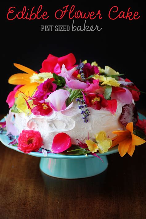 Edible Organic Flowers Cake • Pint Sized Baker