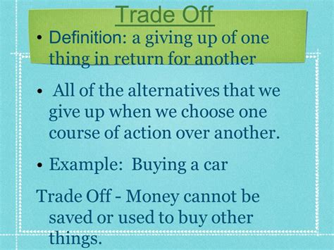 Trade Off Economics Example