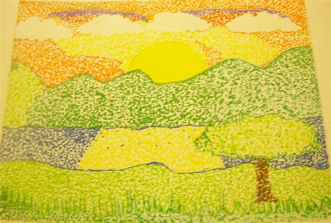 Pointillism Sunset Drawing By Starlight310 On Deviantart